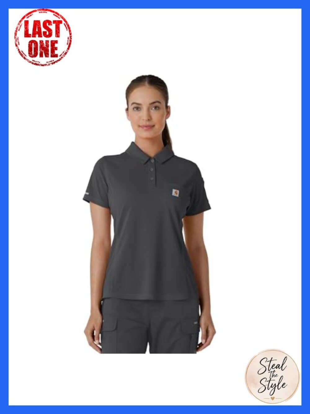 Women's Lightweight Short Sleeve Polo Scrub Top Rugged Flex Modern Fit